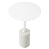 Albarracin Round Side Table in White White