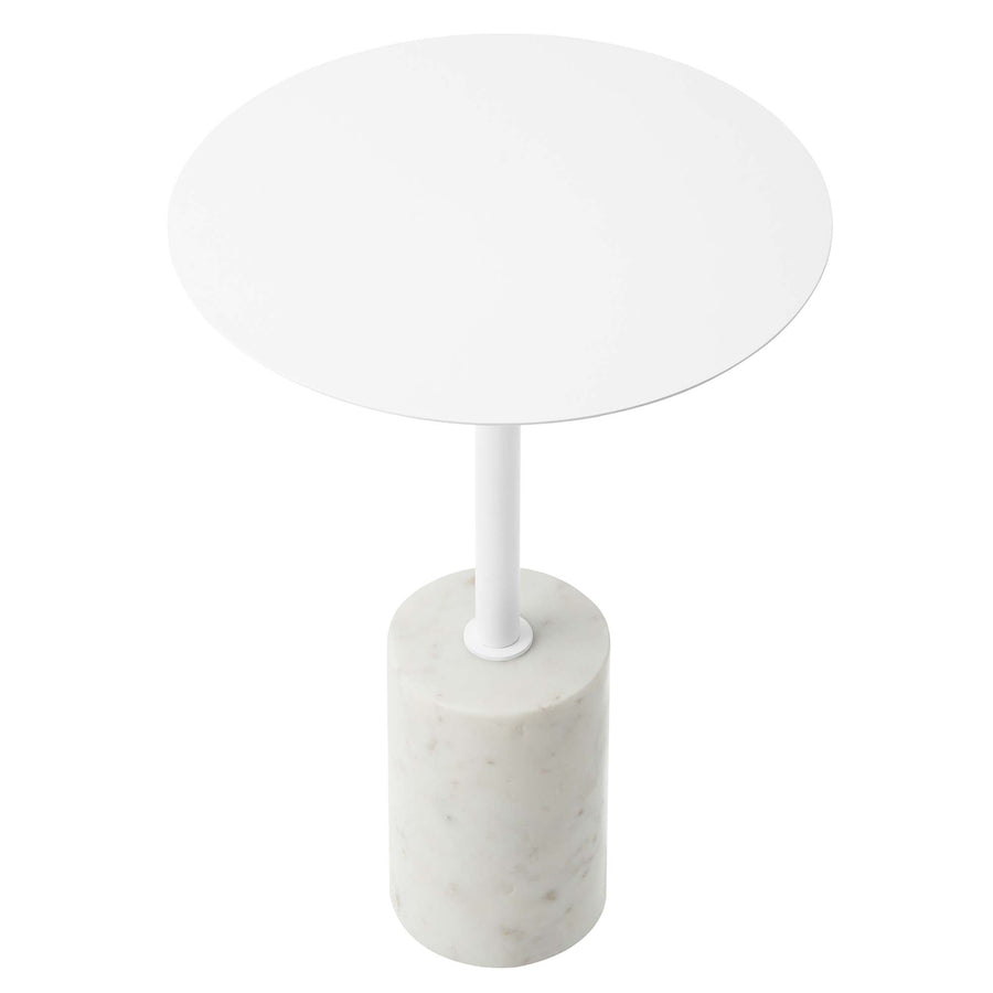 Albarracin Round Side Table in White White