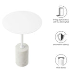 Albarracin Round Side Table in White White
