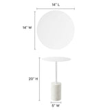 Albarracin Round Side Table in White White