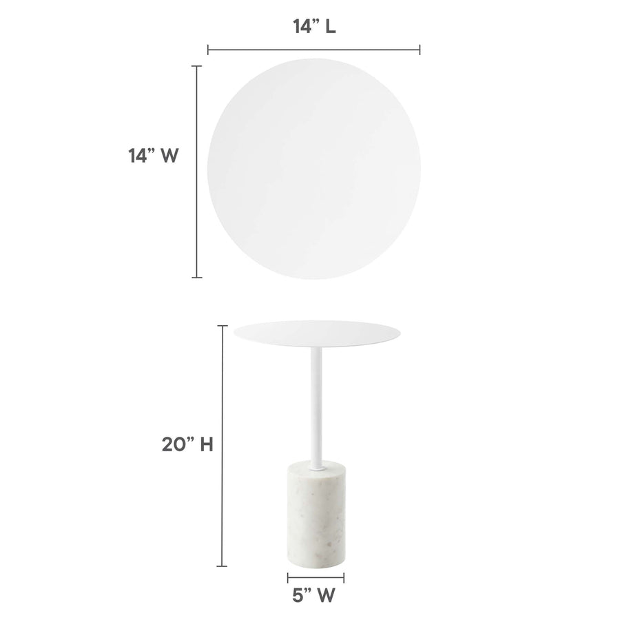 Albarracin Round Side Table in White White