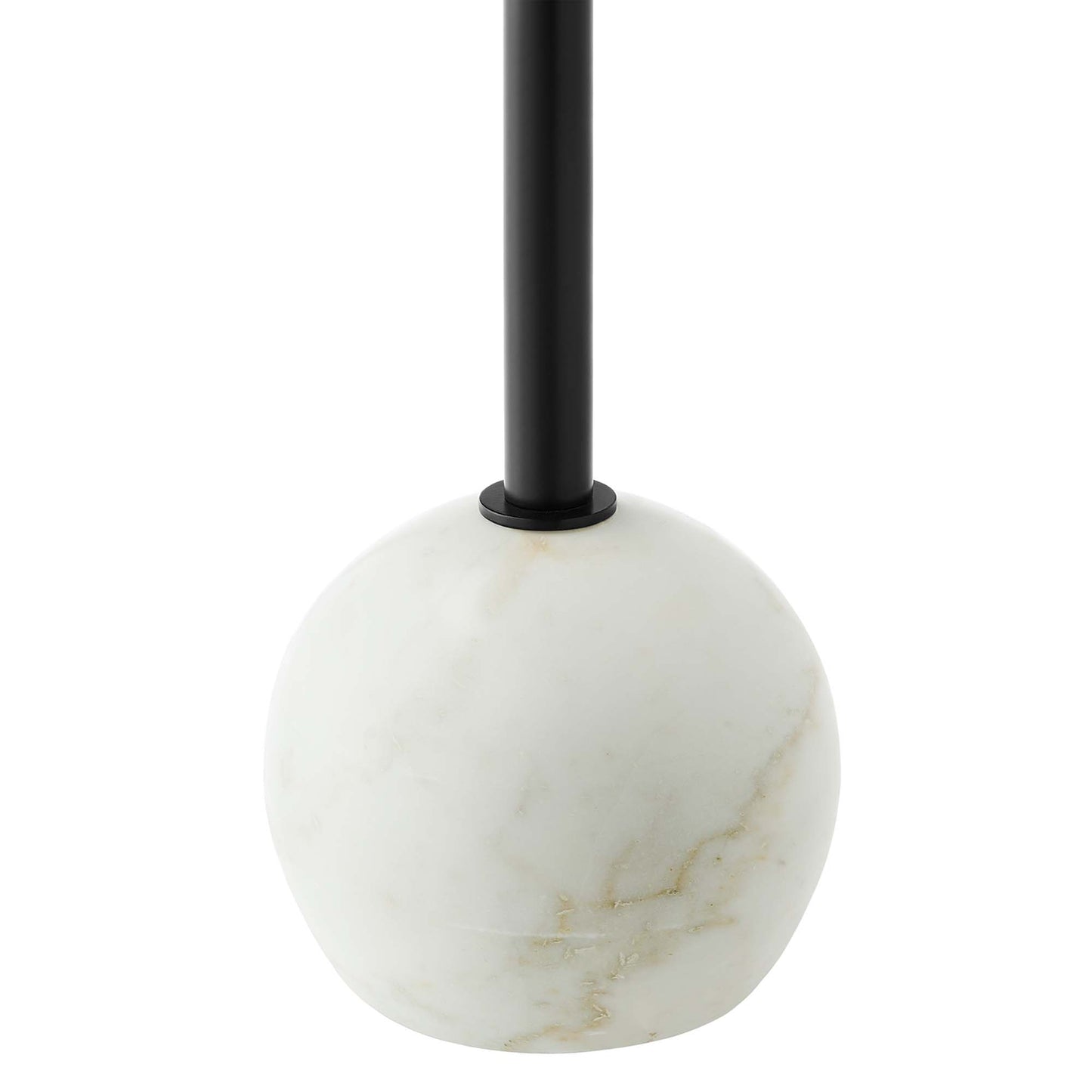 Aliza Round White Marble Side Table by Furniture For America