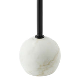 Tindra Round White Marble Side Table in White Black