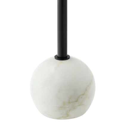 Aliza Round White Marble Side Table by Furniture For America