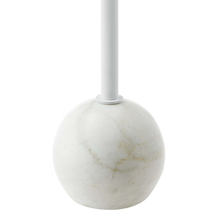 Aliza Round White Marble Side Table in White White