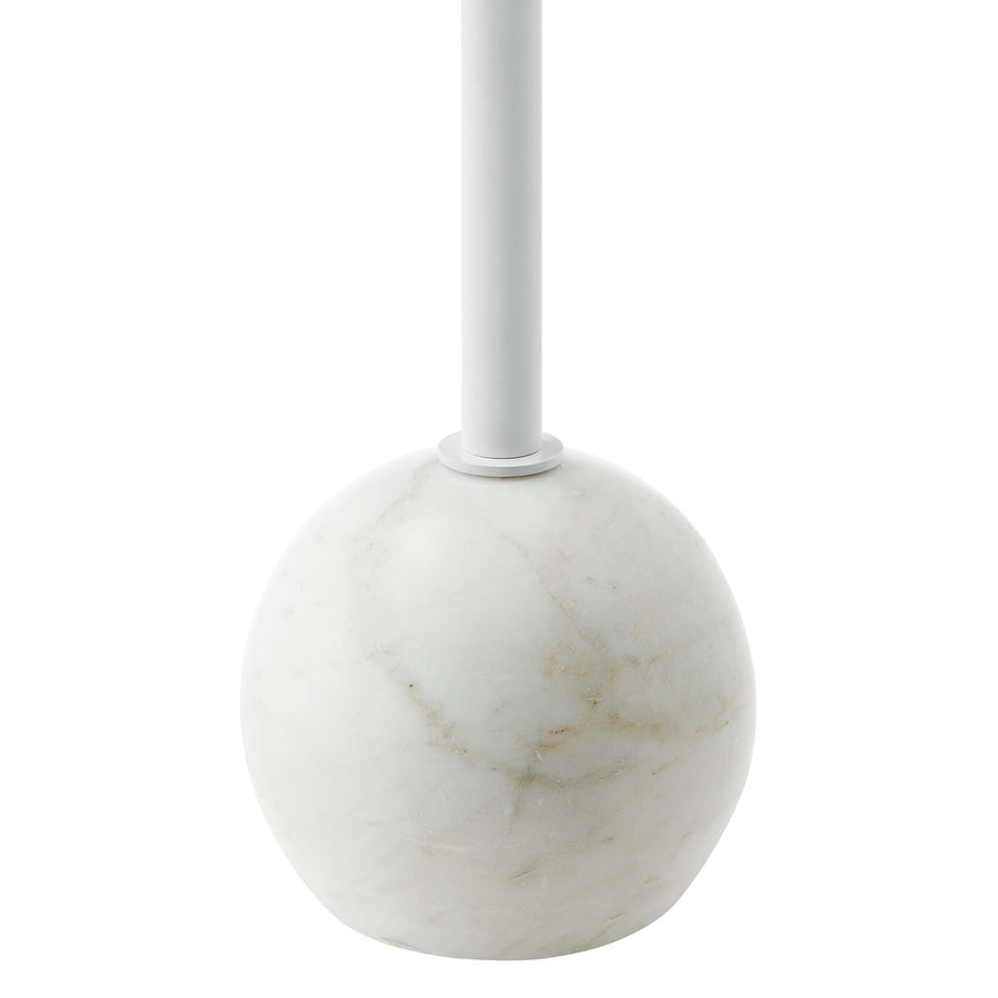 Tindra Round White Marble Side Table in White White