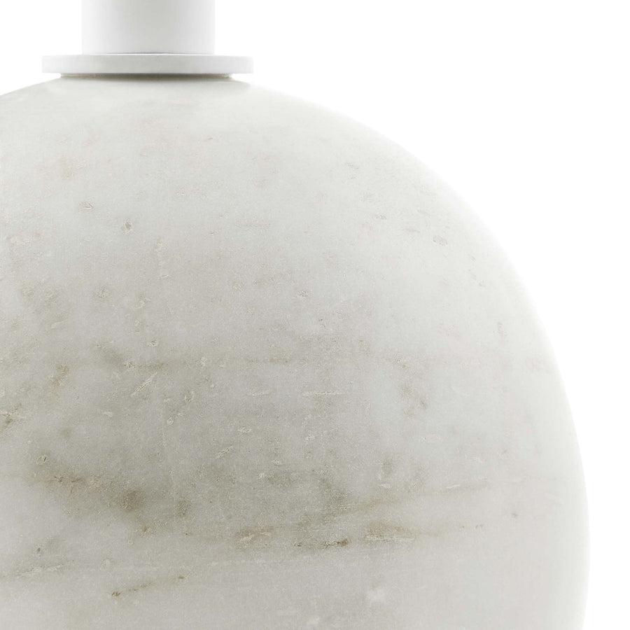 Tindra Round White Marble Side Table in White White