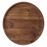 Brielle Round Acacia Wood Side Table in White Light Oak