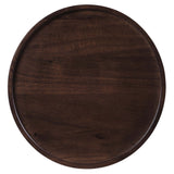 Brielle Round Acacia Wood Side Table in White Walnut