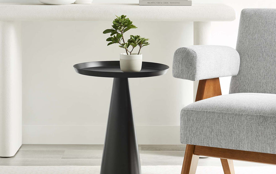 Morella Round Side Table in Black