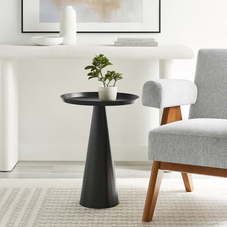 Morella Round Side Table in Black