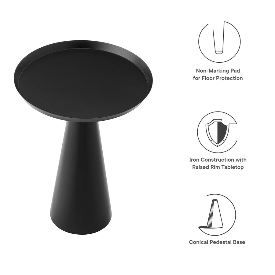 Morella Round Side Table in Black