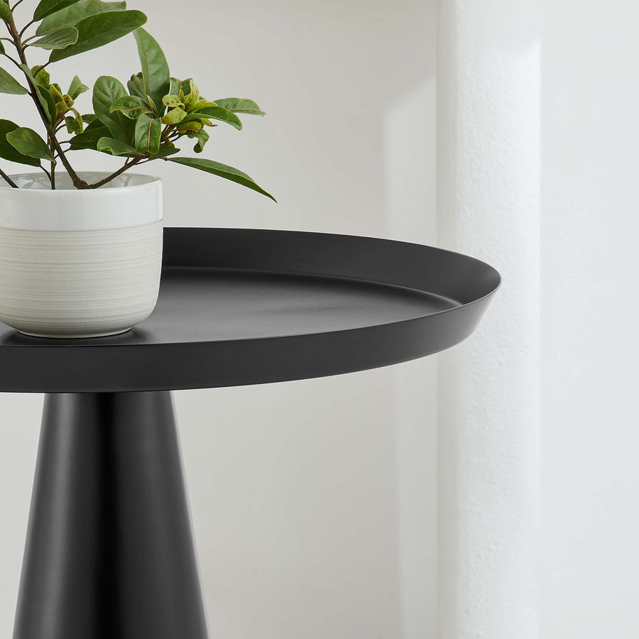 Morella Round Side Table in Black