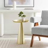 Morella Round Side Table in Brass