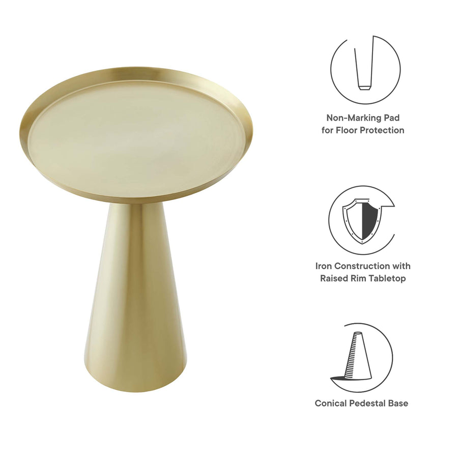 Morella Round Side Table in Brass