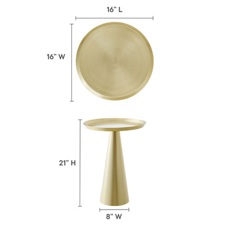 Maren Round Side Table in Brass