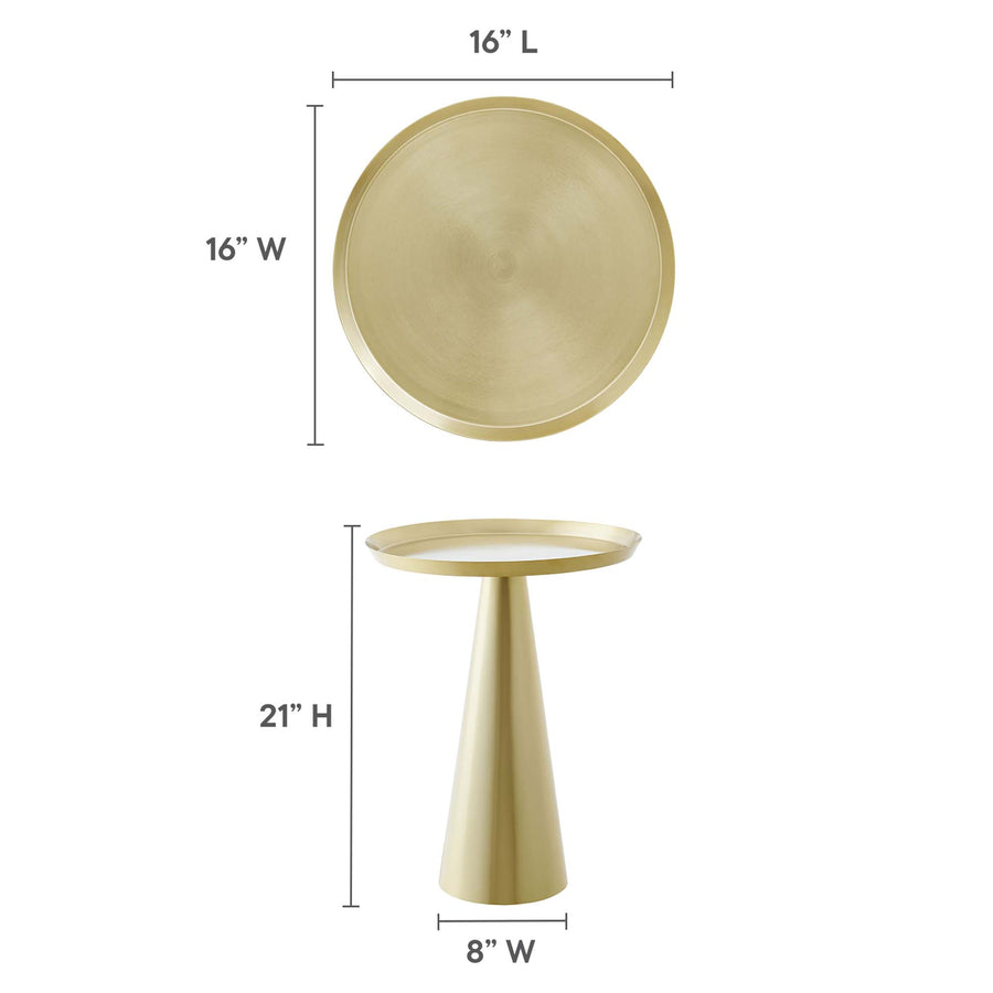 Morella Round Side Table in Brass