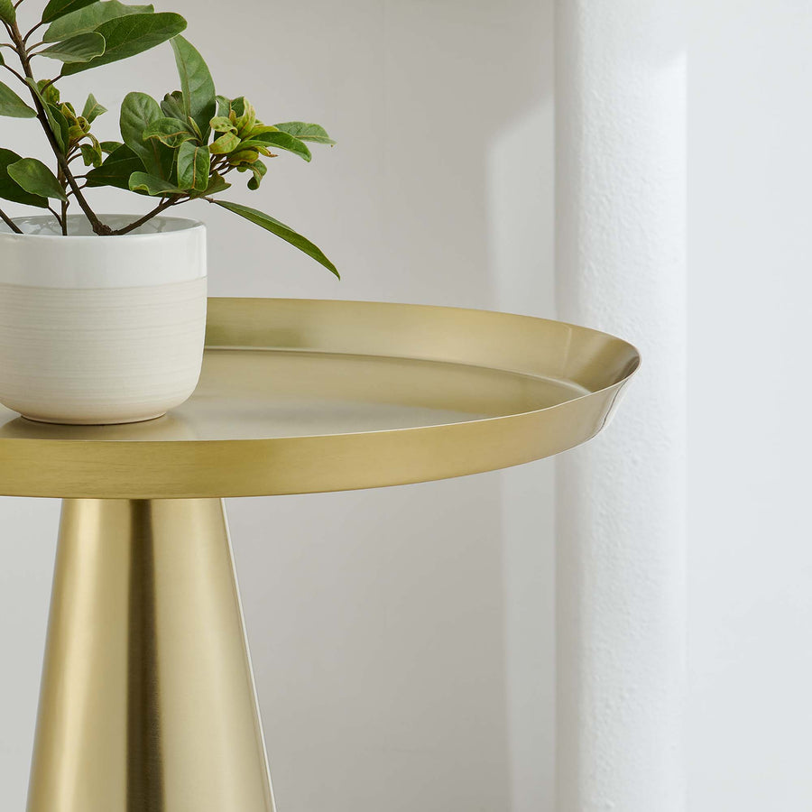 Morella Round Side Table in Brass