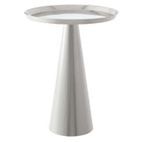 Morella Round Side Table in Nickel