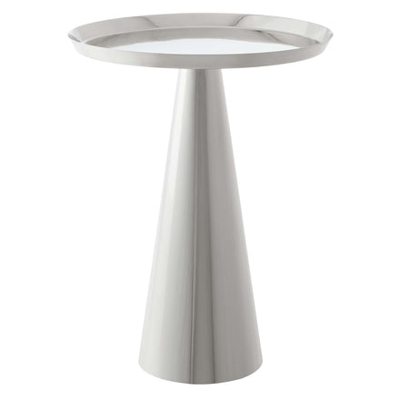 Maren Round Side Table in Nickel