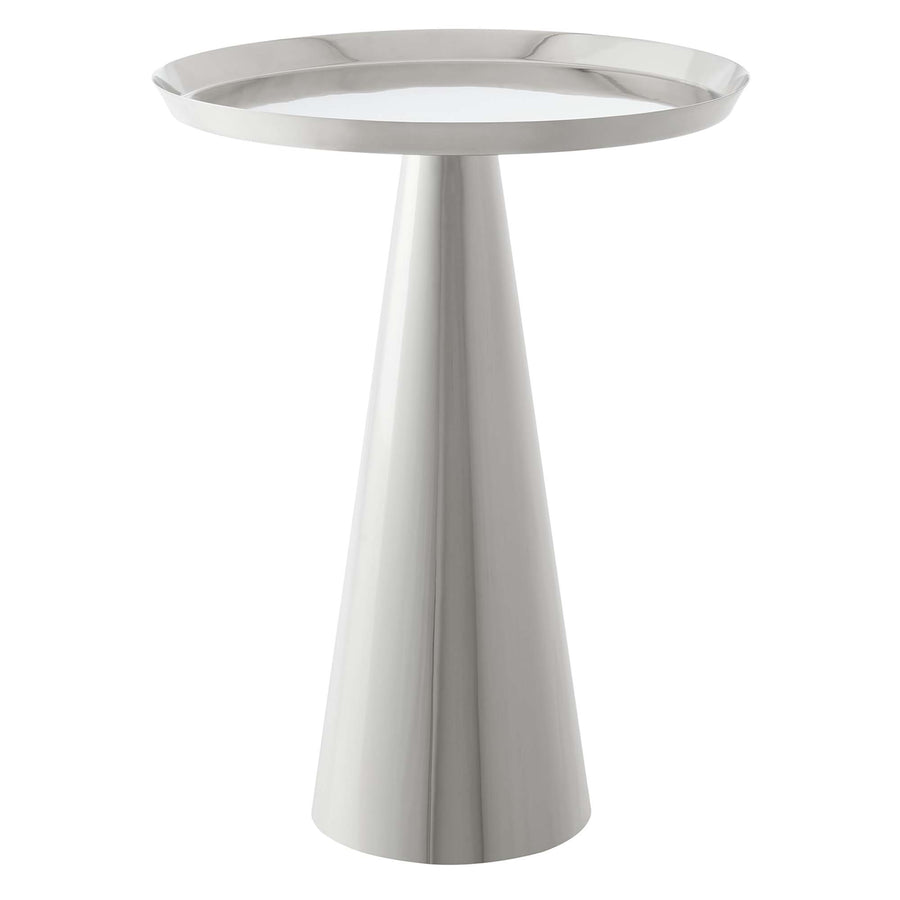 Morella Round Side Table in Nickel