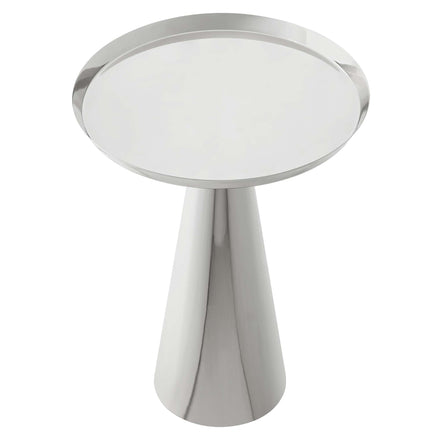 Maren Round Side Table in Nickel