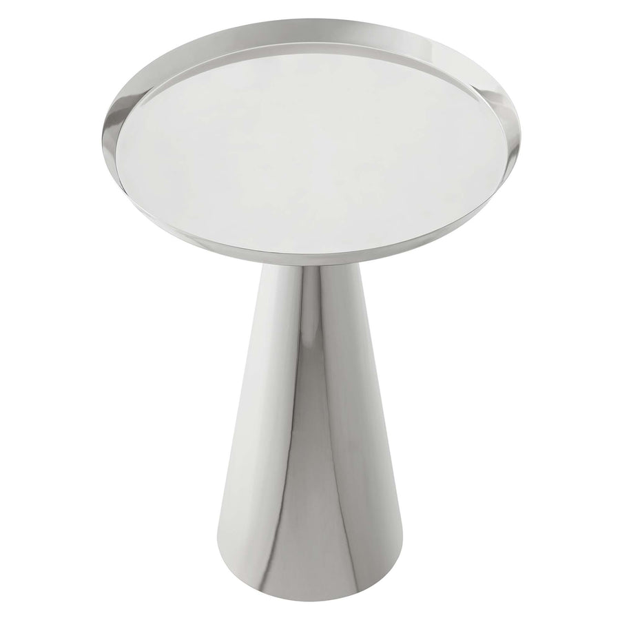 Morella Round Side Table in Nickel
