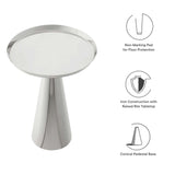 Morella Round Side Table in Nickel