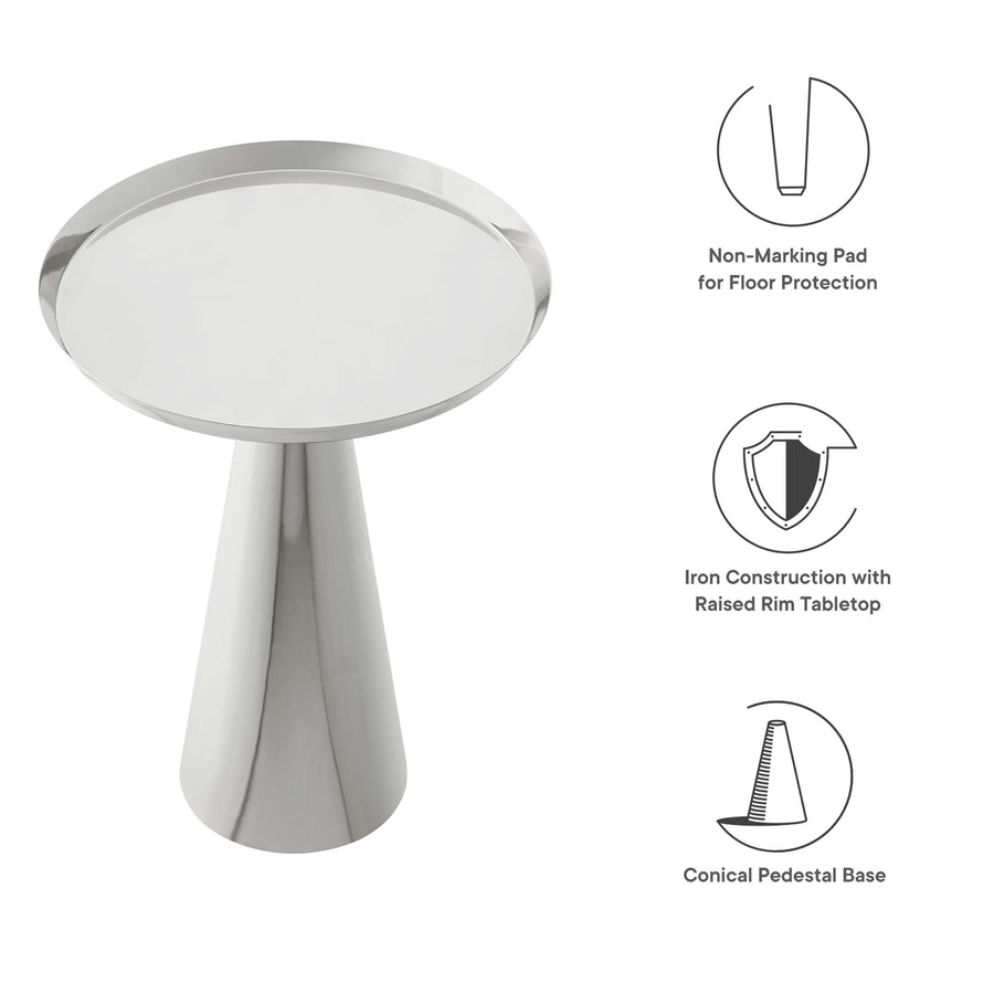 Morella Round Side Table in Nickel