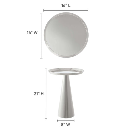 Maren Round Side Table in Nickel