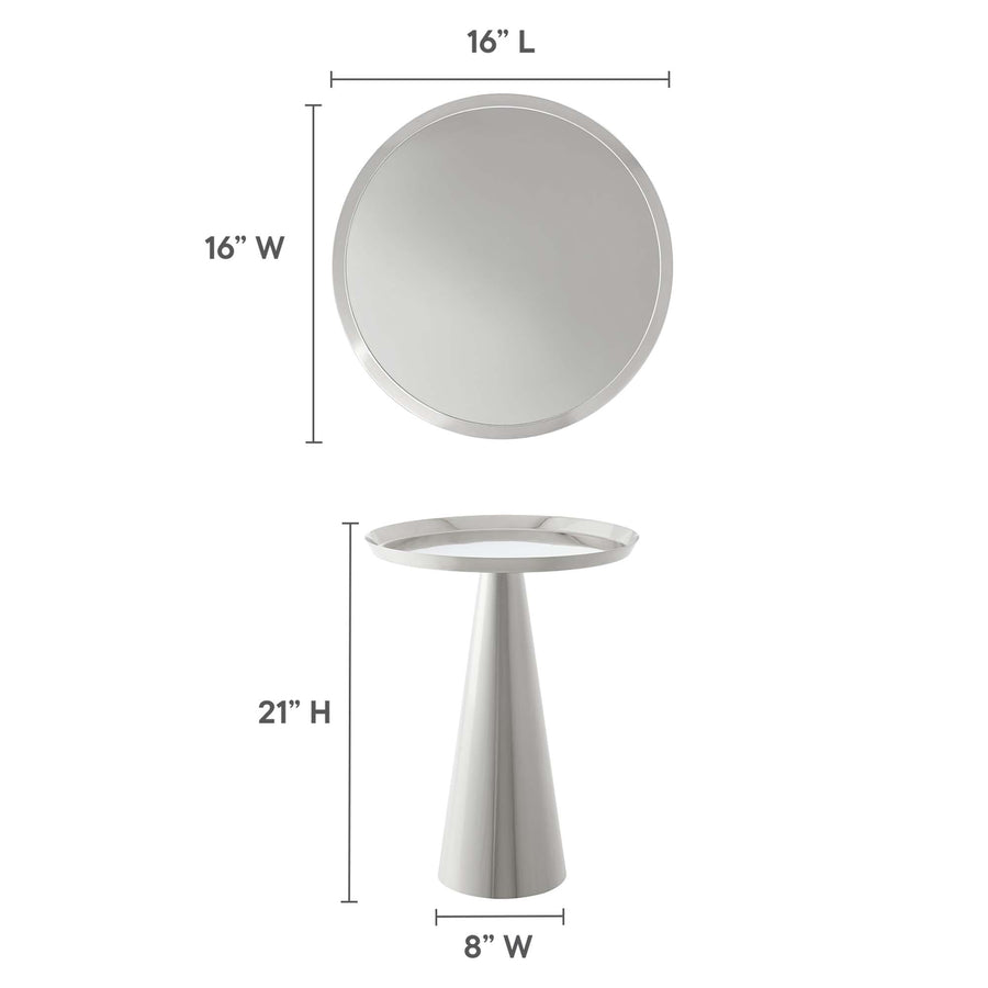 Morella Round Side Table in Nickel