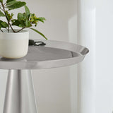 Morella Round Side Table in Nickel