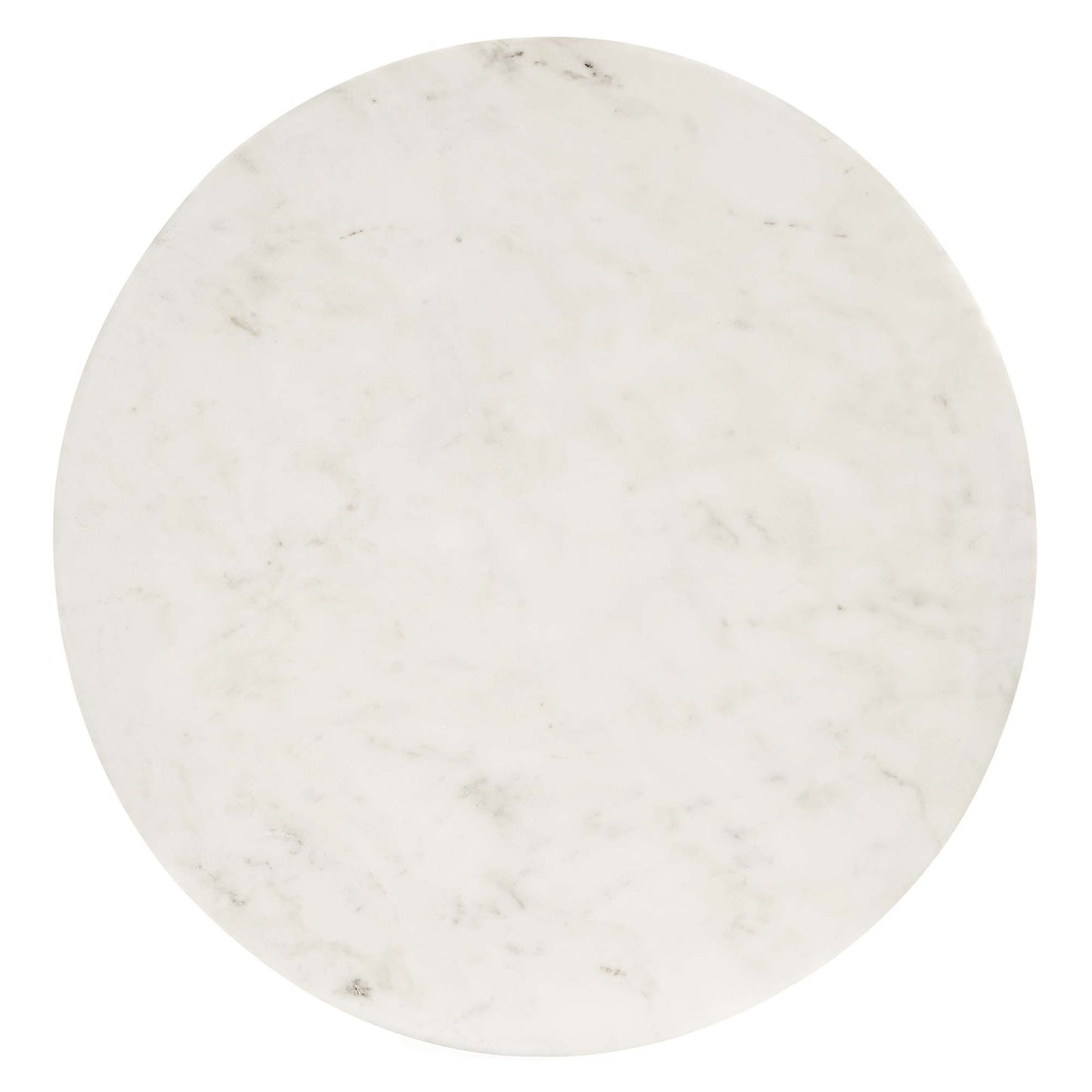 Viva Round White Marble Side Table by Furniture For America