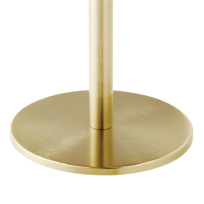 Viva Round White Marble Side Table by Furniture For America