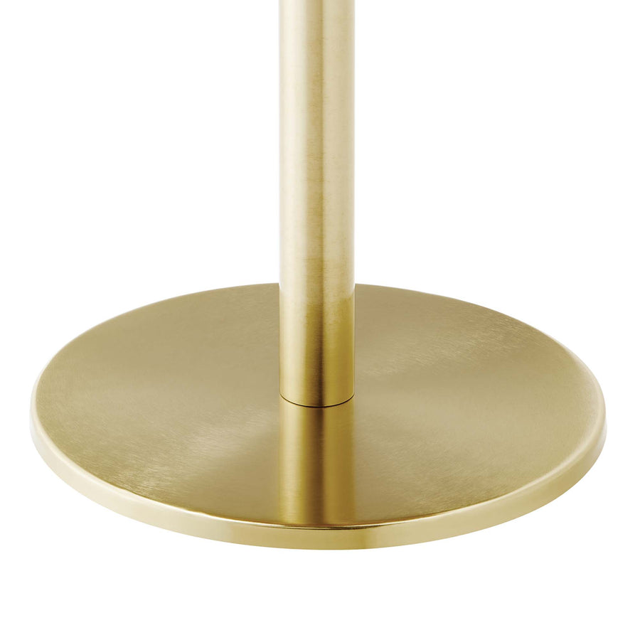 Mireille Round White Marble Side Table in Brass White