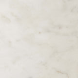 Mireille Round White Marble Side Table in Brass White
