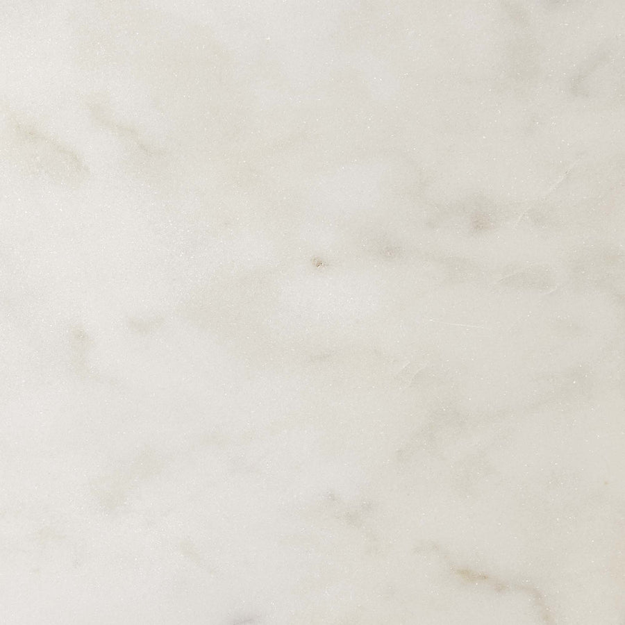 Mireille Round White Marble Side Table in Brass White
