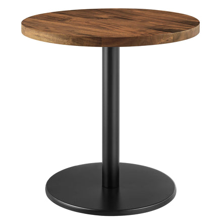 Viva Round Acacia Wood Side Table in Black Light Oak