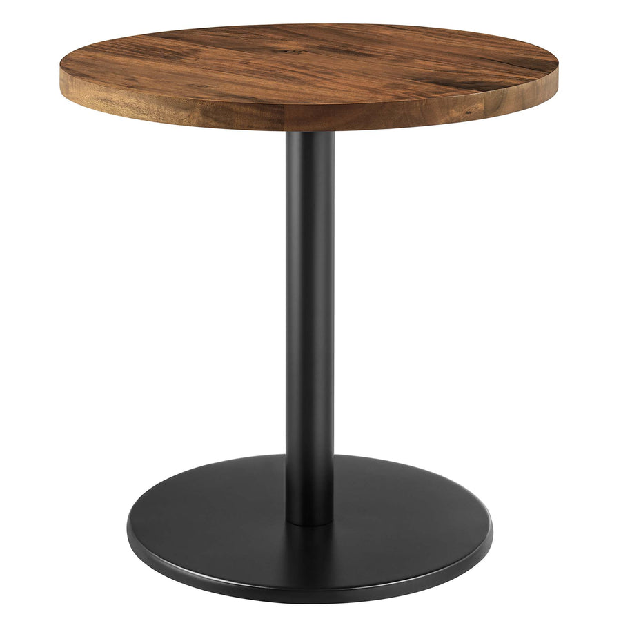 Mireille Round Acacia Wood Side Table in Black Light Oak