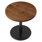 Mireille Round Acacia Wood Side Table in Black Light Oak