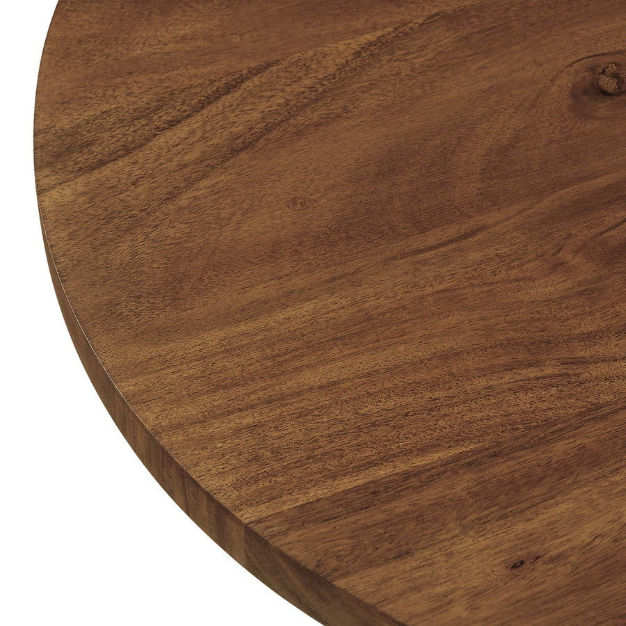 Mireille Round Acacia Wood Side Table in Black Light Oak