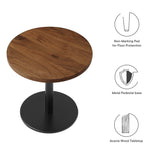 Mireille Round Acacia Wood Side Table in Black Light Oak