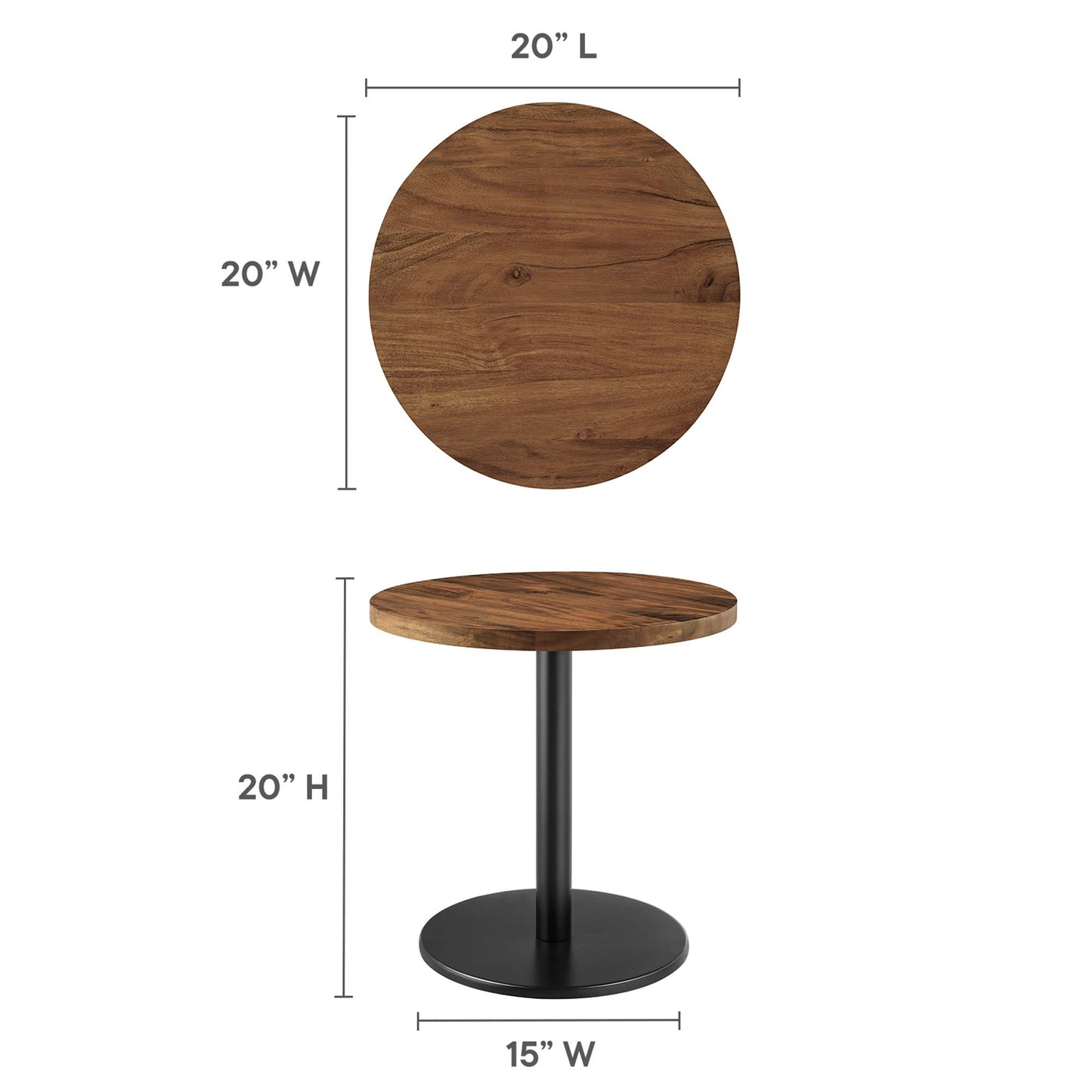 Viva Round Acacia Wood Side Table by Furniture For America