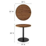 Mireille Round Acacia Wood Side Table in Black Light Oak
