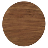 Mireille Round Acacia Wood Side Table in Brass Light Oak