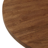 Mireille Round Acacia Wood Side Table in Brass Light Oak
