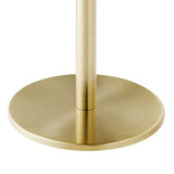 Mireille Round Acacia Wood Side Table in Brass Light Oak