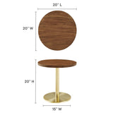 Mireille Round Acacia Wood Side Table in Brass Light Oak