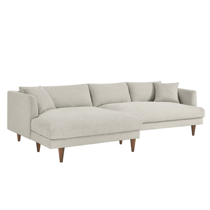 Zoya Left-Facing Down Filled Overstuffed Sectional Sofa by Furniture for America