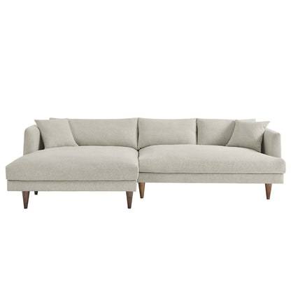 Zoya Left-Facing Down Filled Overstuffed Sectional Sofa by Furniture for America